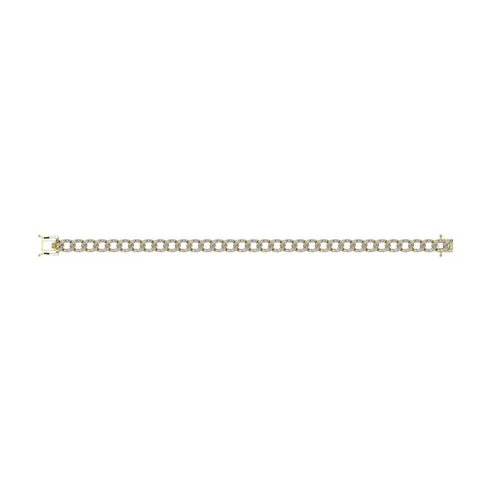 Diamond 3 1/8 Ct.Tw. Cuban Bracelets in 14K Yellow Gold