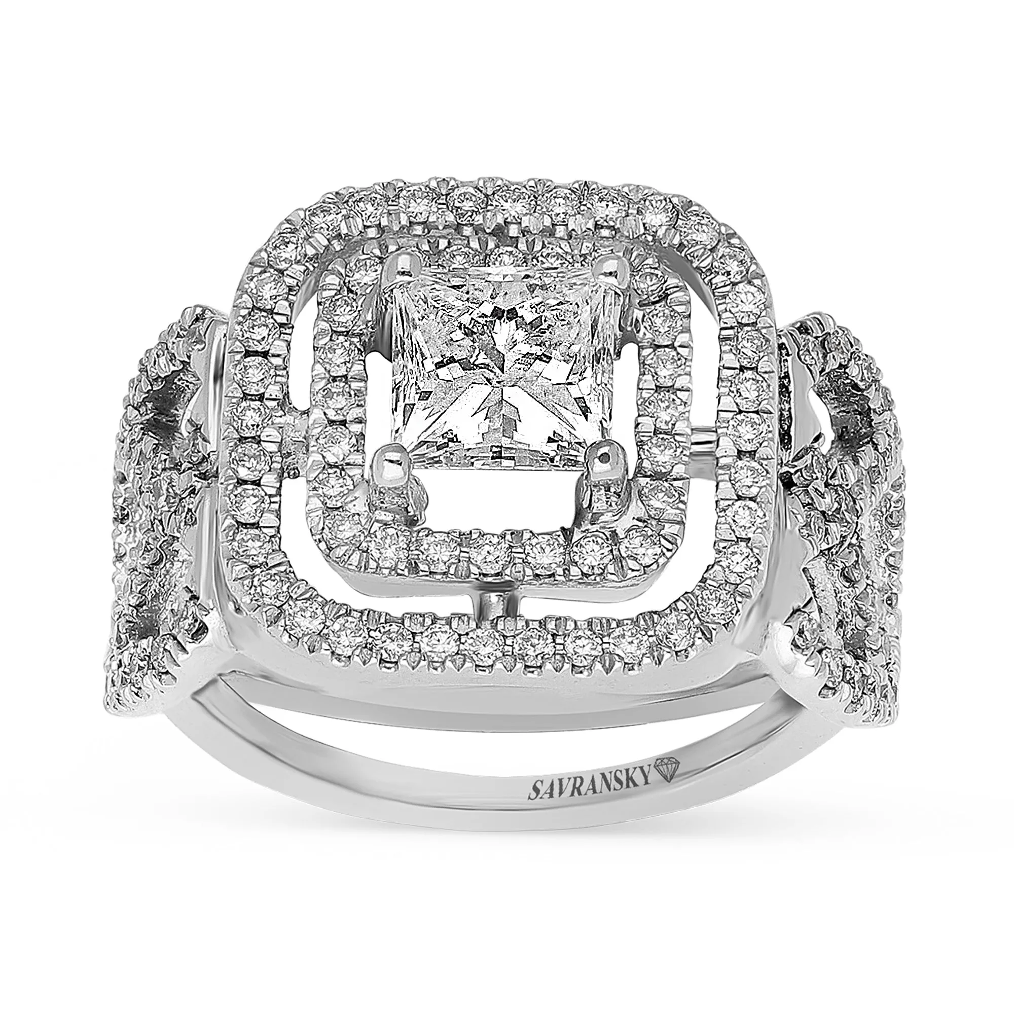 Diamond Frame Vintage-Style Engagement Ring