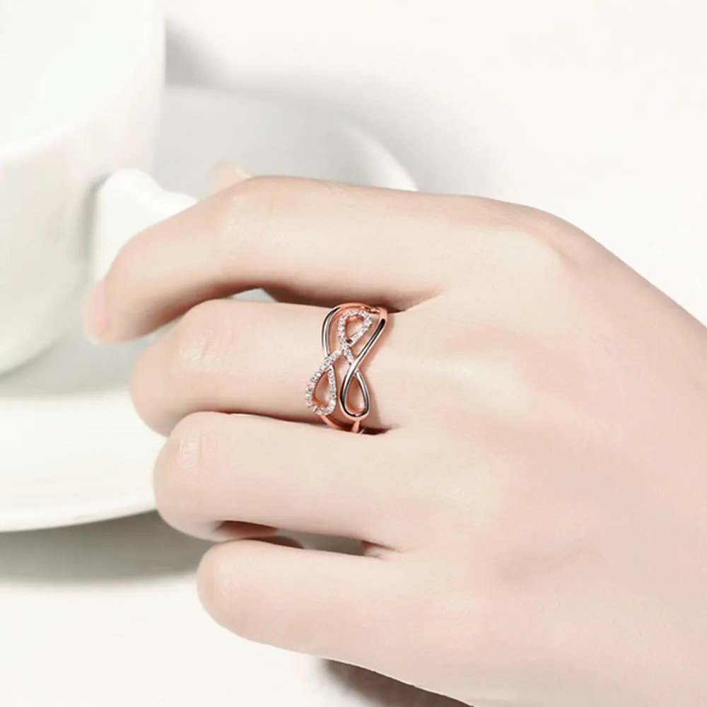 Diamond Triple Infinity Love Knot Ring