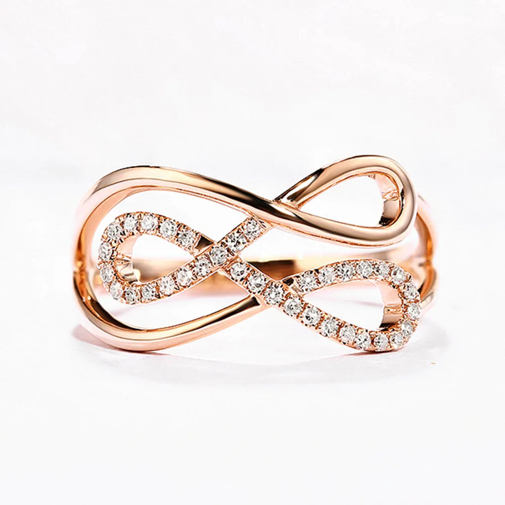Diamond Triple Infinity Love Knot Ring