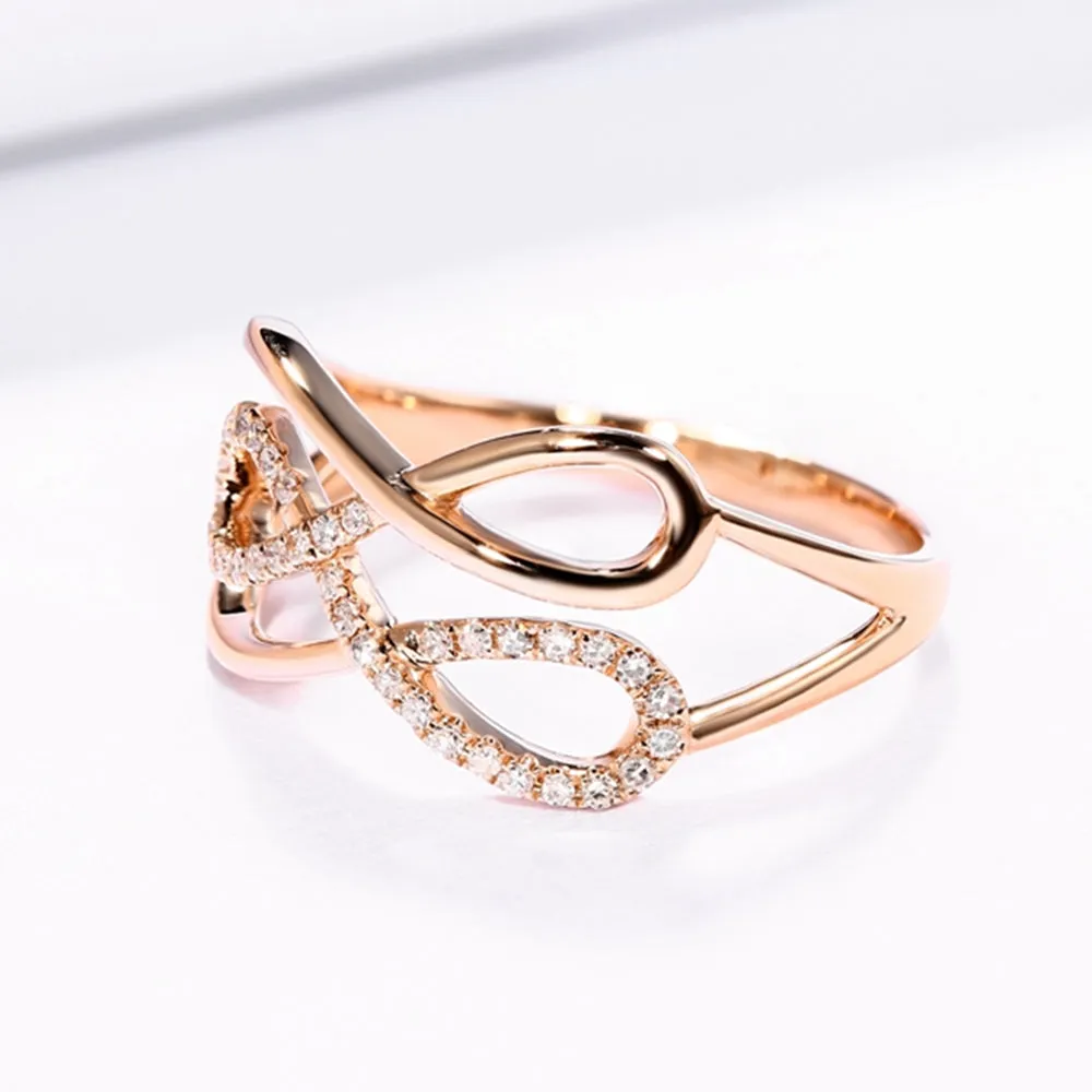 Diamond Triple Infinity Love Knot Ring
