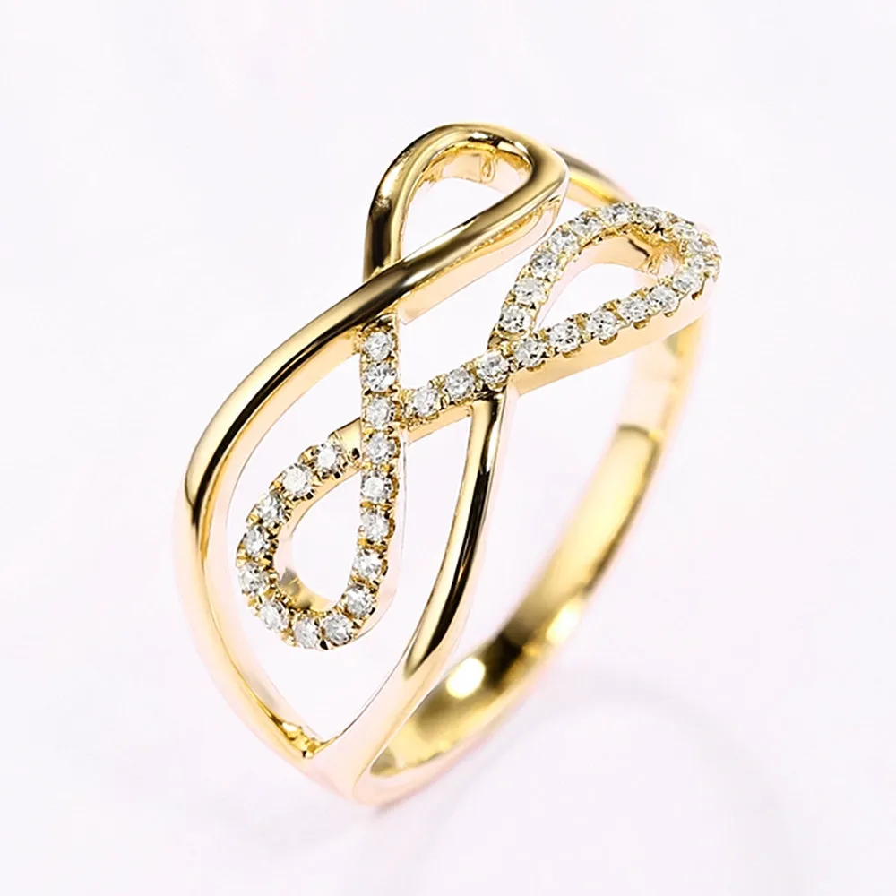 Diamond Triple Infinity Love Knot Ring