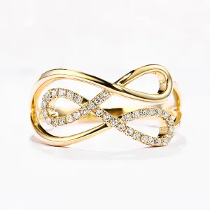 Diamond Triple Infinity Love Knot Ring