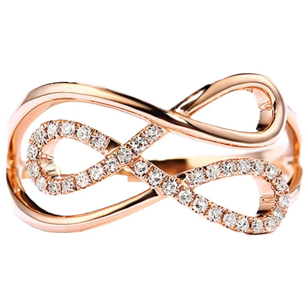 Diamond Triple Infinity Love Knot Ring