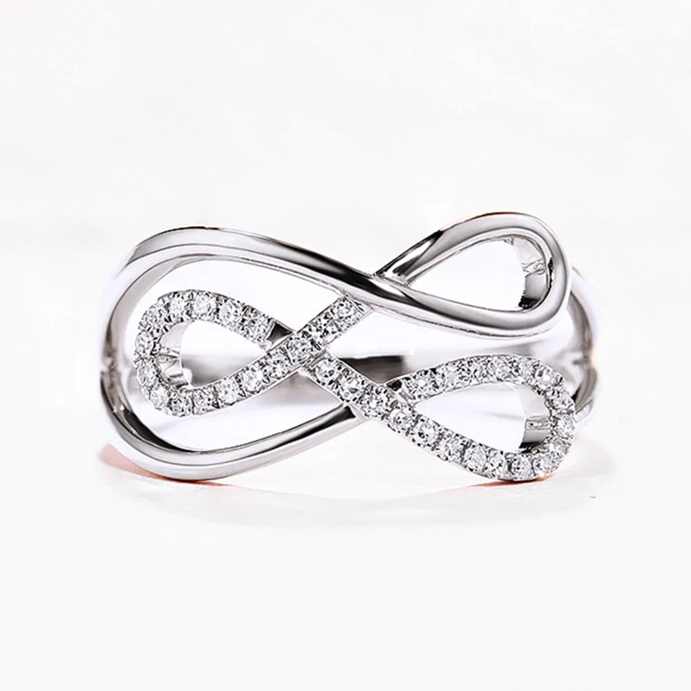 Diamond Triple Infinity Love Knot Ring