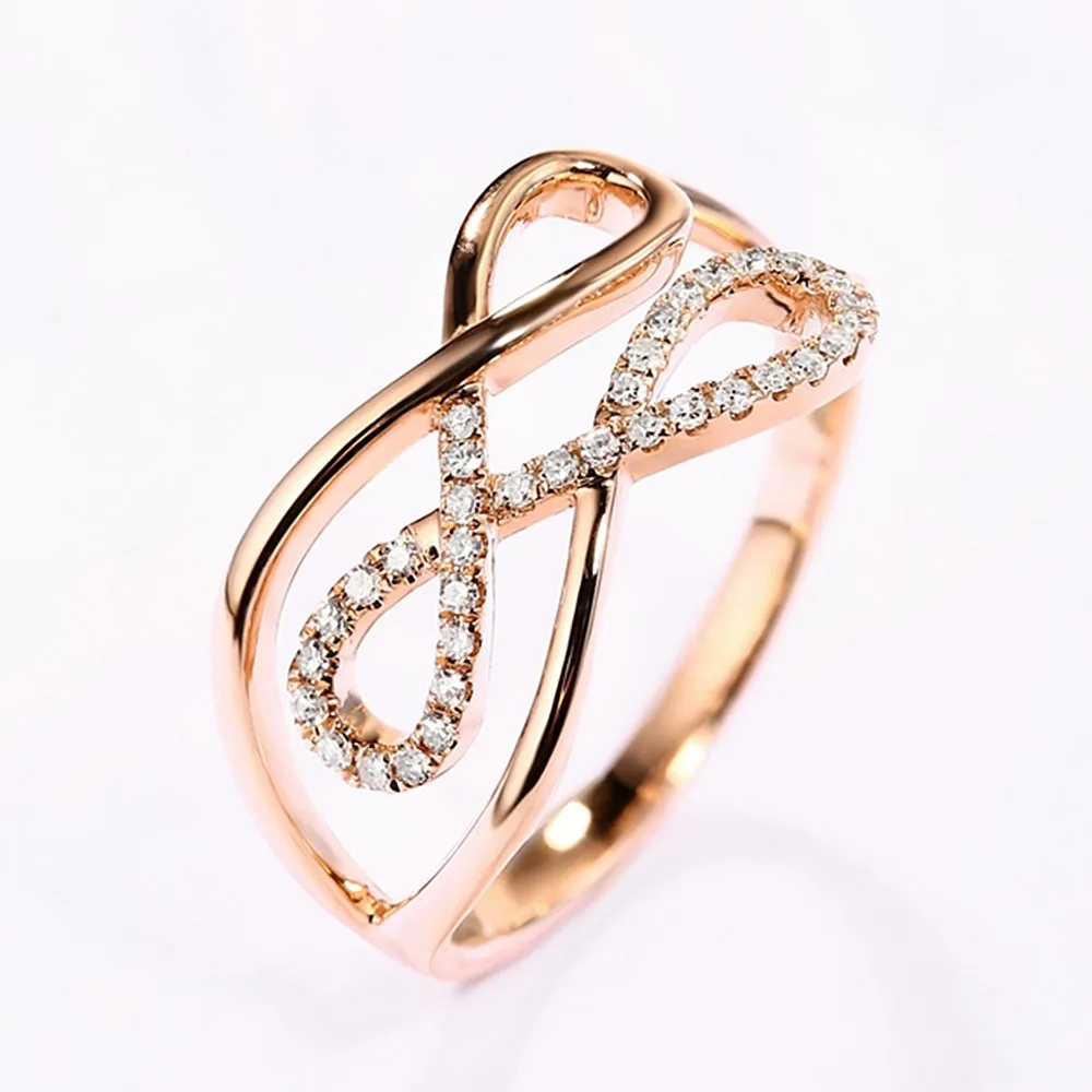 Diamond Triple Infinity Love Knot Ring