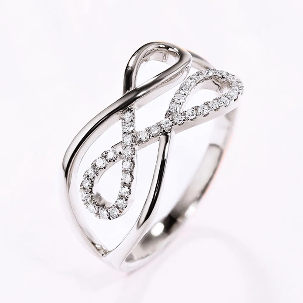 Diamond Triple Infinity Love Knot Ring