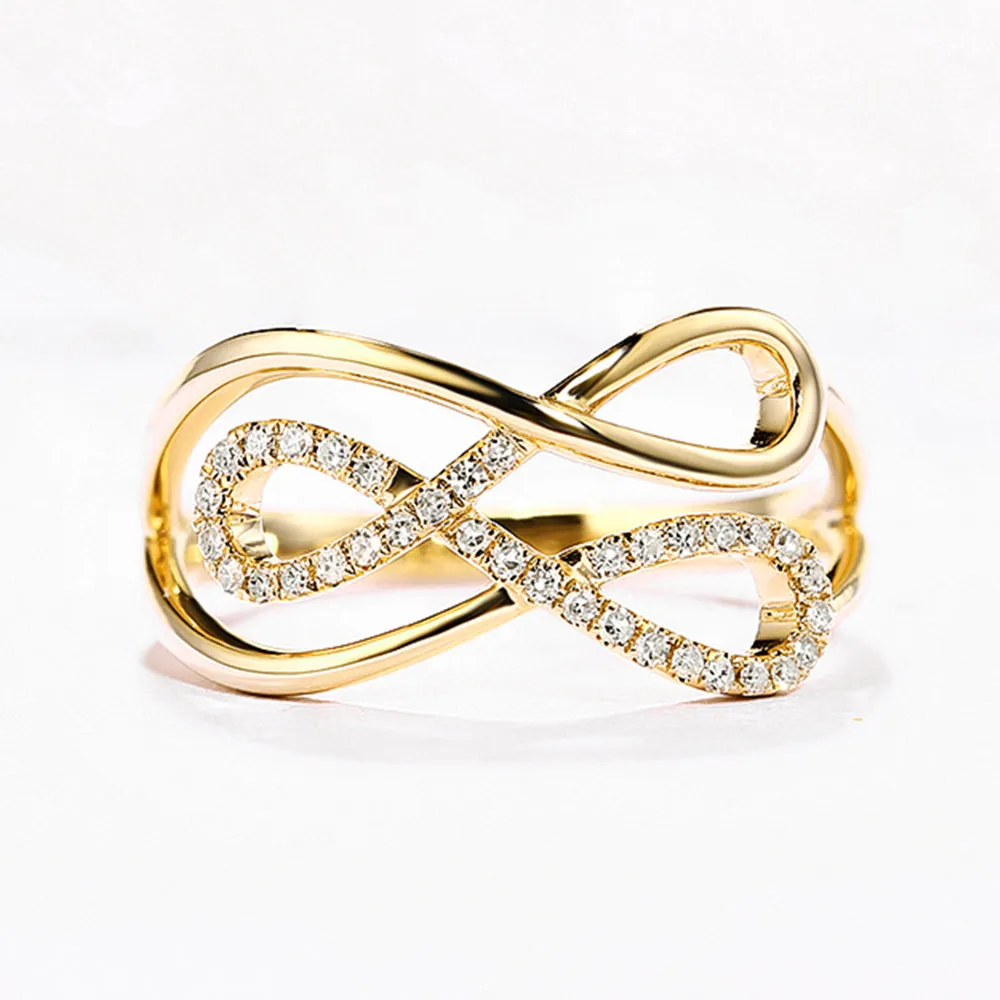 Diamond Triple Infinity Love Knot Ring