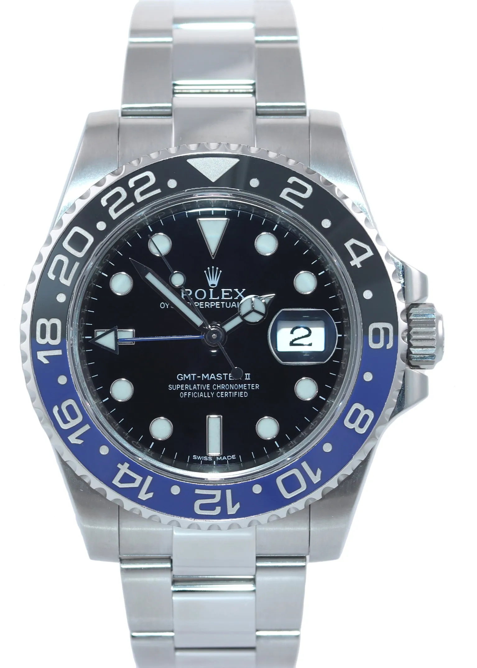 DISCONTINUED 2020 PAPERS Rolex GMT Master Batman Blue Ceramic 116710 Watch