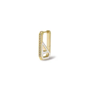 DNA Antique White Enamel Rectangle Single Earring