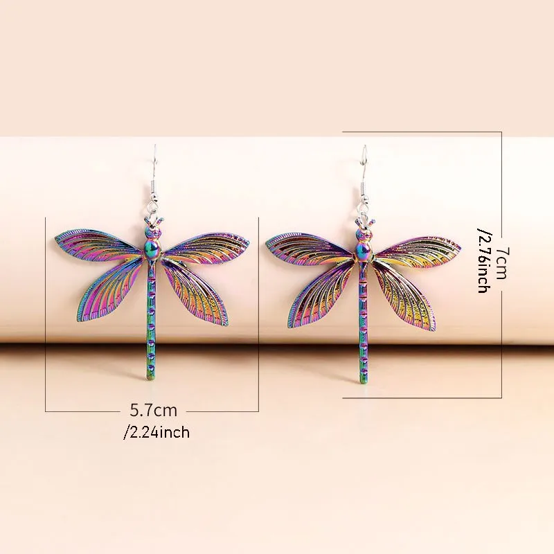 Dragonfly Earrings Insect Pattern Retro Necklace Creative Jewelry