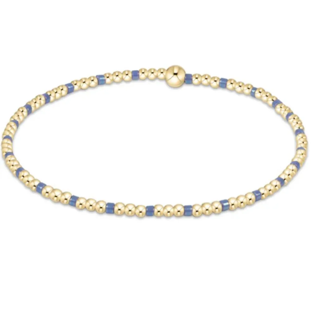 enewton 6.25"Hope Sincerity Pattern 2mm Bead Bracelet - Bright Blue