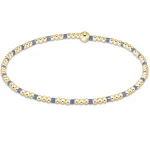 enewton 6.25"Hope Sincerity Pattern 2mm Bead Bracelet - Bright Blue