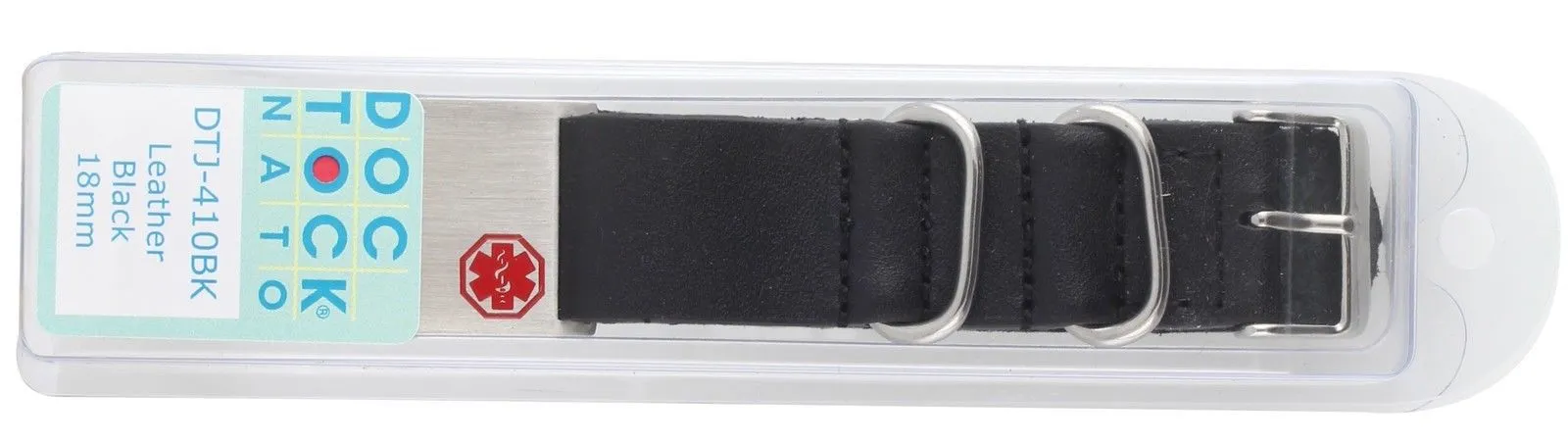 Engravable DOC TOCK Genuine Leather 18mm Medical Alert ID Band Bracelet
