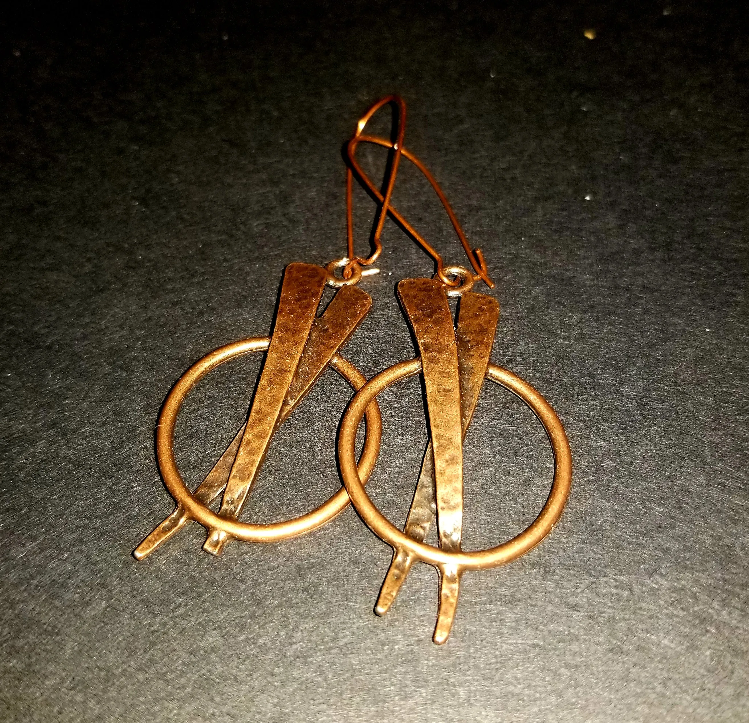 Entwined Antique Copper Earrings