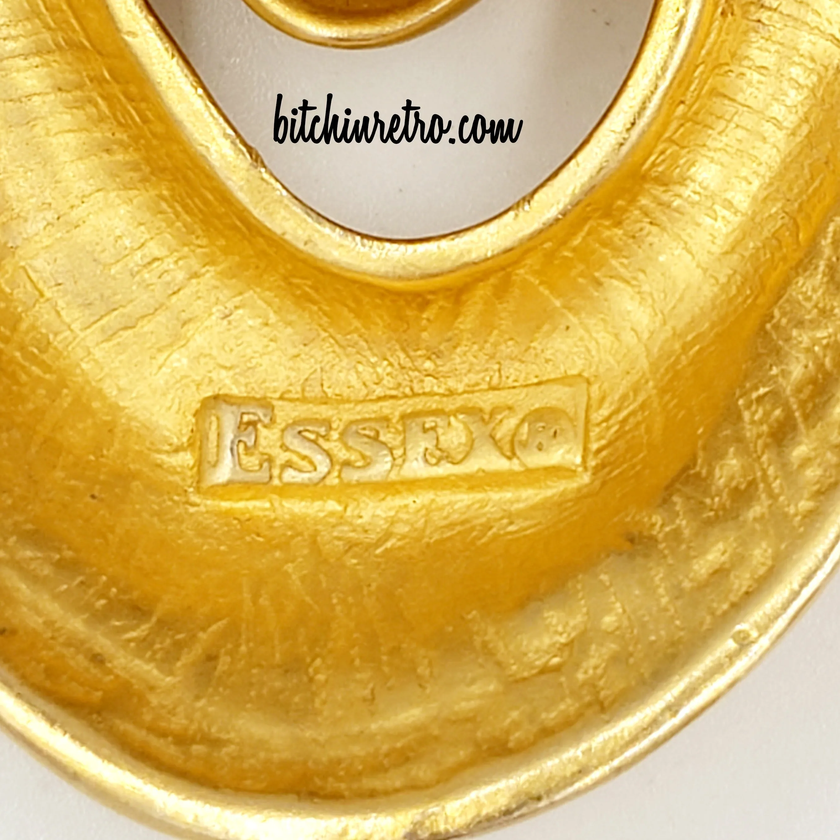 Essex Vintage Door Knocker Earrings in Brushed Gold Finish