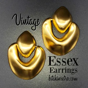 Essex Vintage Door Knocker Earrings in Brushed Gold Finish