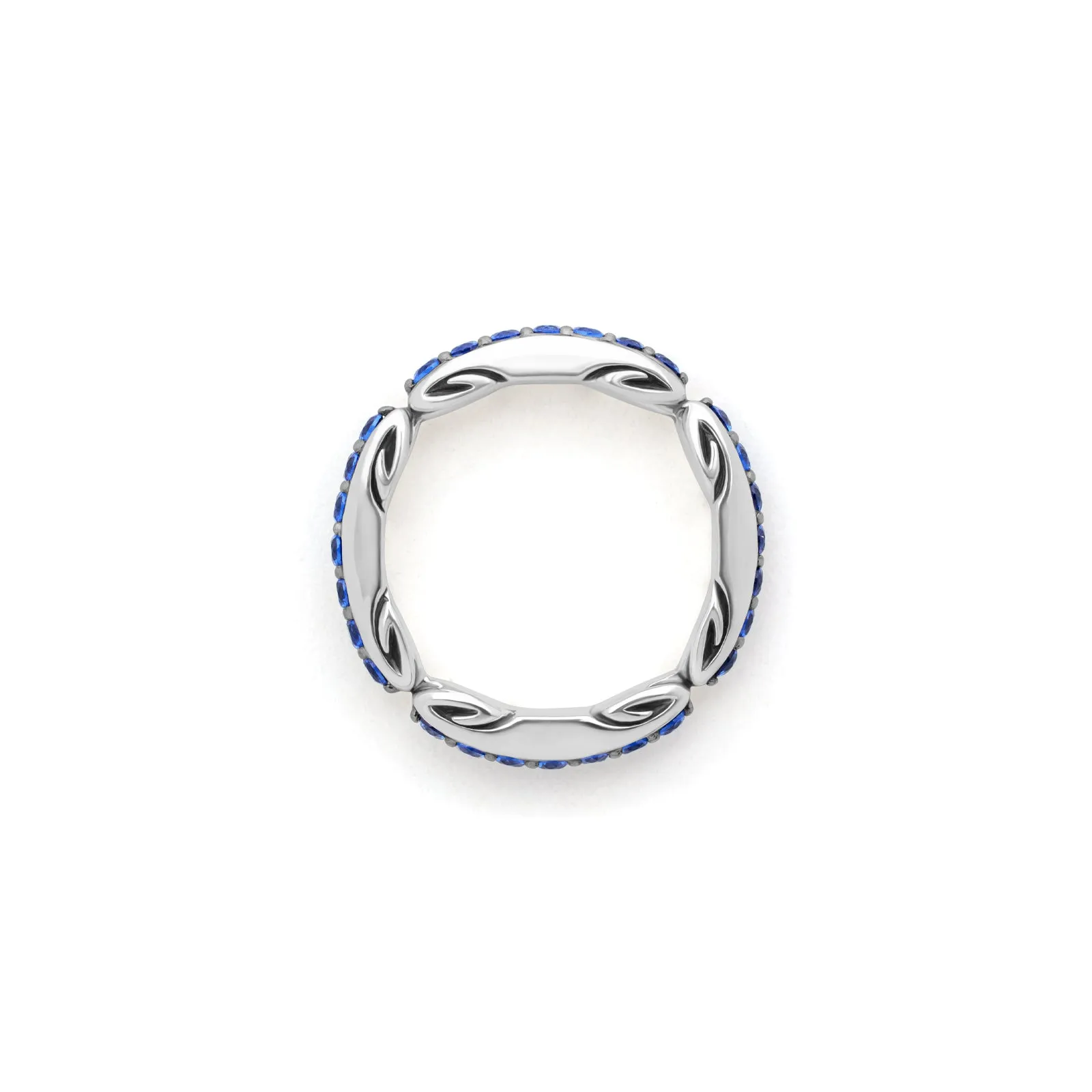 Ever Pavé Stack Ring 3.25mm - Sterling Silver   CZ Azure