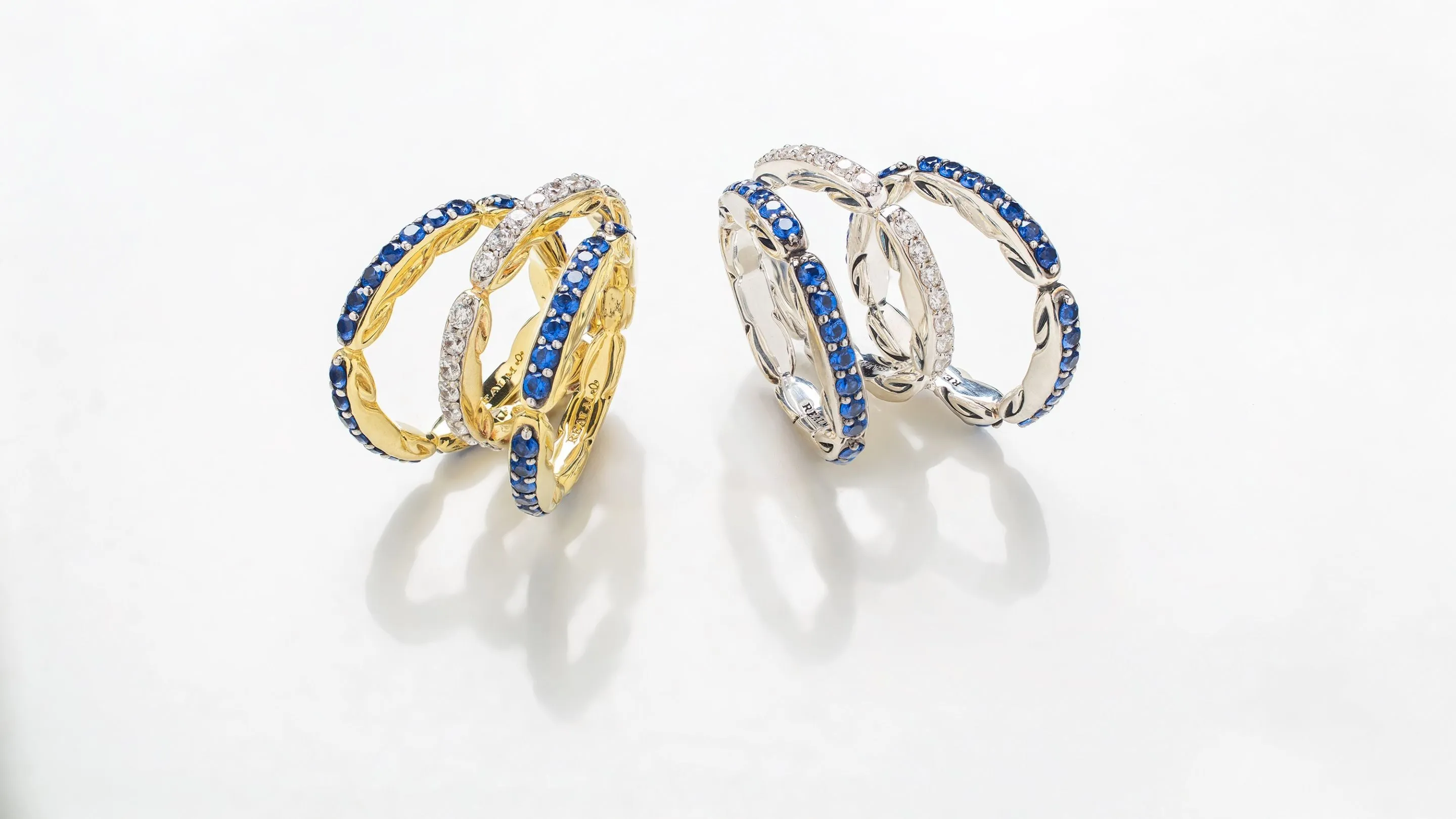 Ever Pavé Stack Ring 3.25mm - Sterling Silver   CZ Azure