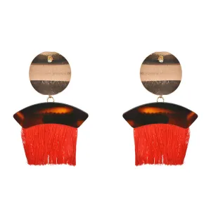 Exaggerated Retro Tassel Earrings Fashion Geometric Alloy Earrings