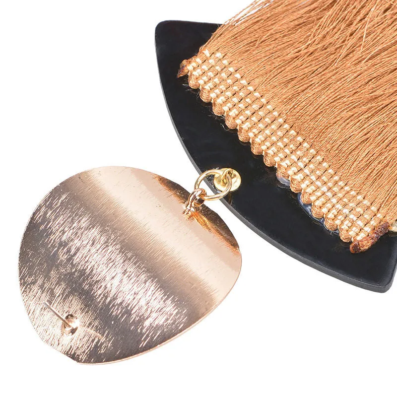 Exaggerated Retro Tassel Earrings Fashion Geometric Alloy Earrings