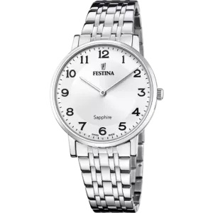 Festina Swiss Made Gents White Dial Stainless Steel Watch 