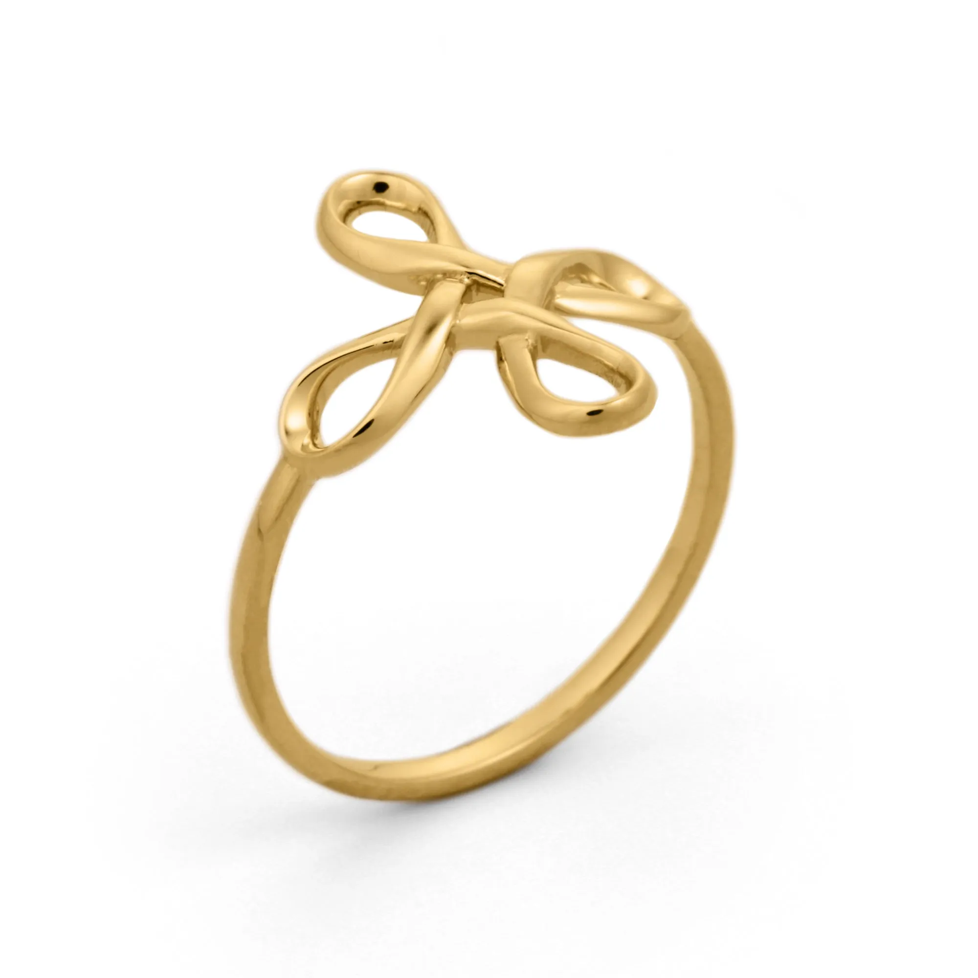 Flower Knot Infinity Ring in 18K Gold