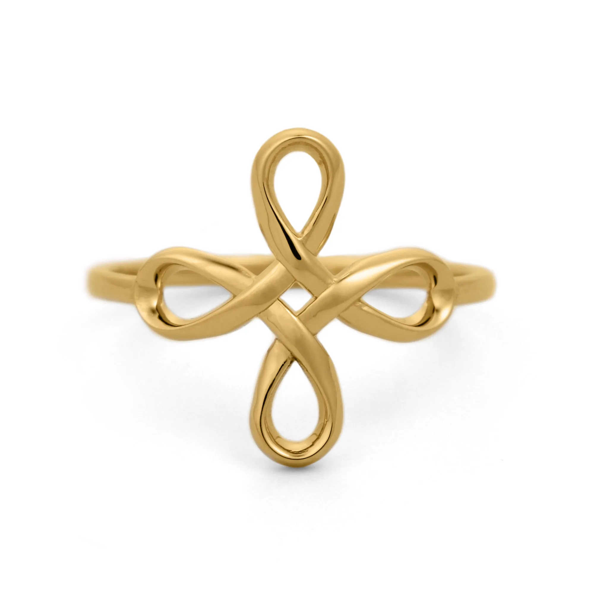 Flower Knot Infinity Ring in 18K Gold