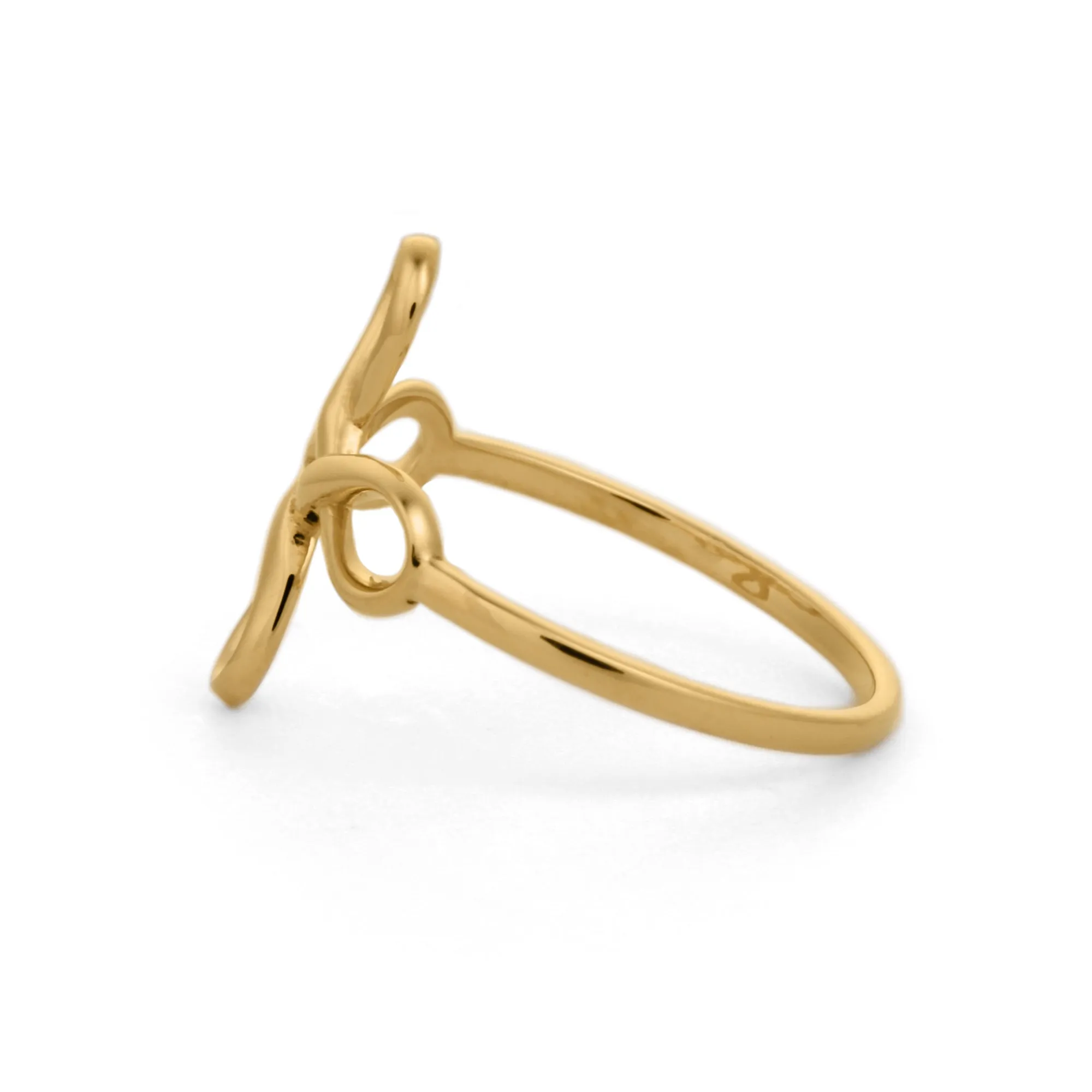 Flower Knot Infinity Ring in 18K Gold
