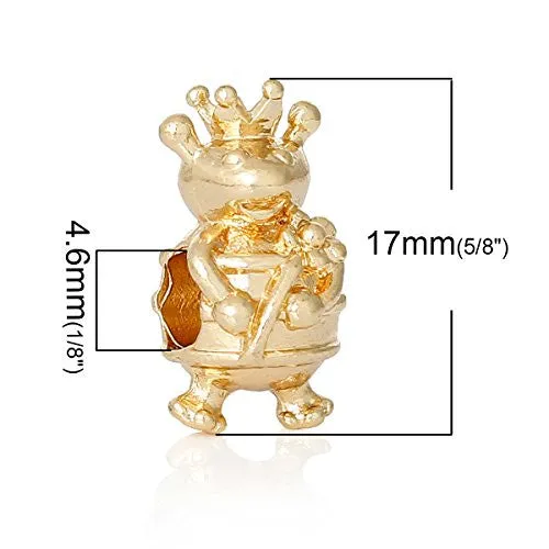 Frog Prince European Bead Compatible for Most European Snake Chain Bracelet
