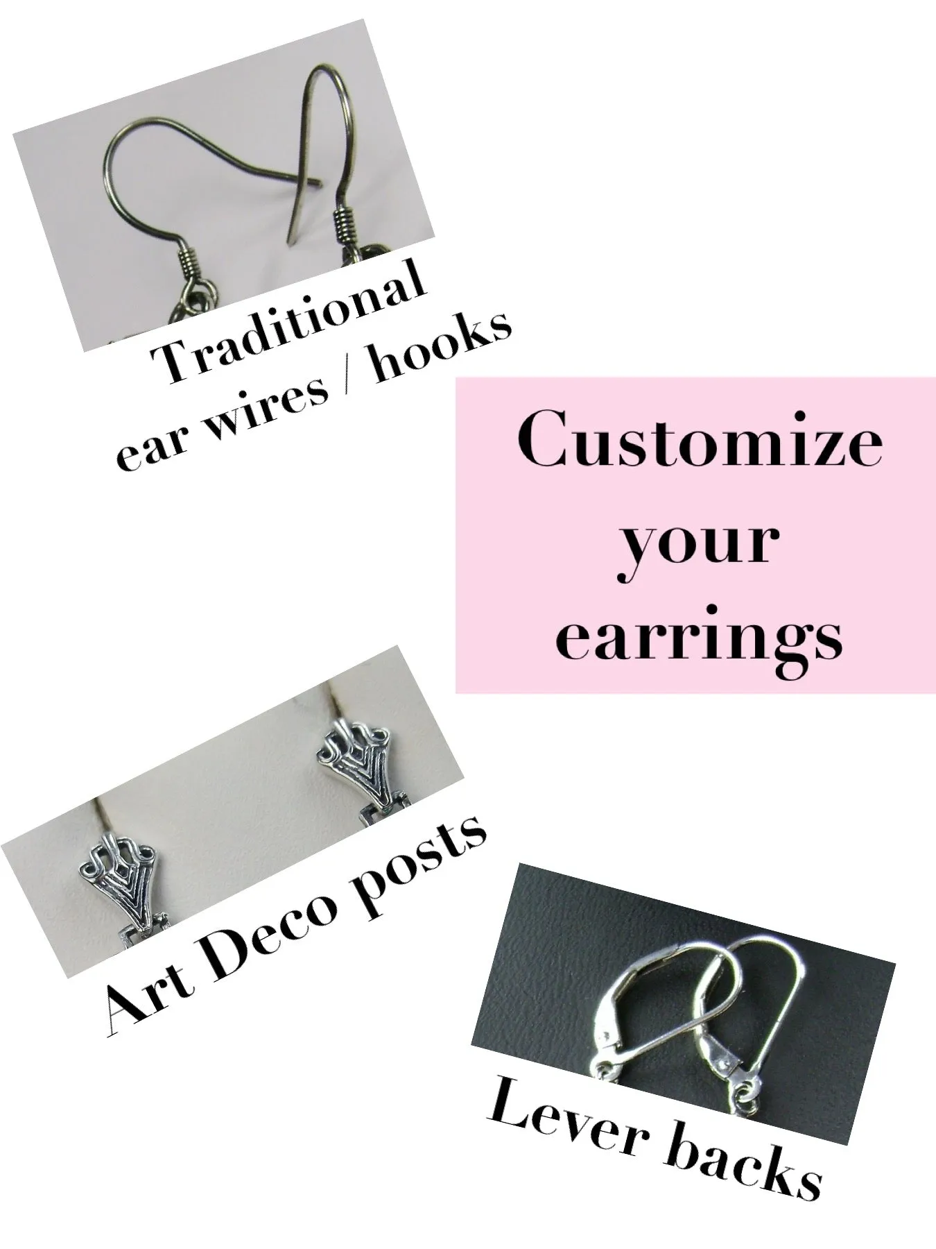 Garnet CZ Earrings, Long Festoon Filigree #E8