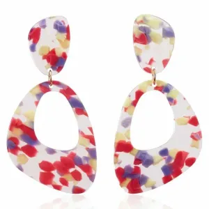 Geometric Retro Multi-Color Acetate Earrings