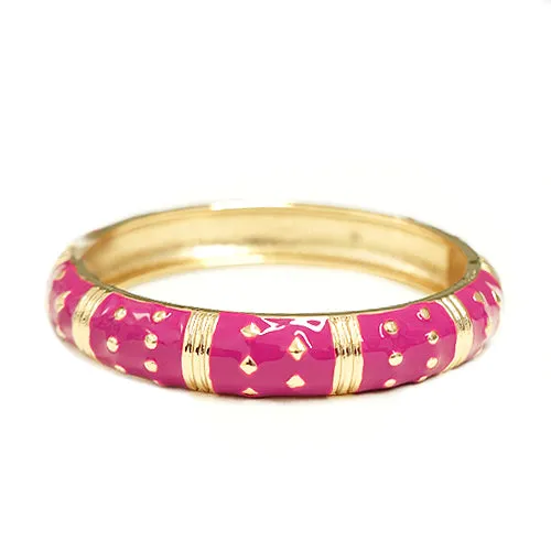 GOLD FUCHSIA BRACELET  #SA9748-12_FUSCHIA (QE7)