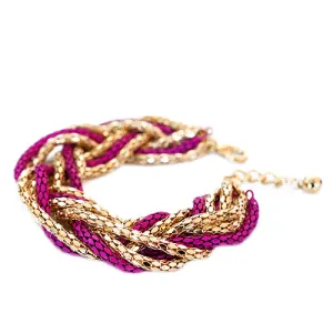GOLD FUCHSIA BRACELET  #WB1220G_FUSHIA (IE16)