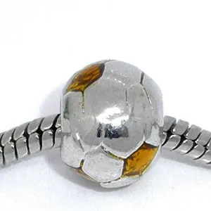 Gold Soccer Ball Charms for European Snake Chain Charm Bracelet