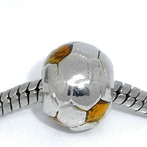 Gold Soccer Ball Charms for European Snake Chain Charm Bracelet