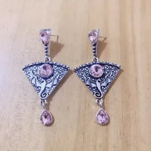Gothic Retro Purple Gemstone Dragon Earrings Party Jewelry Gift