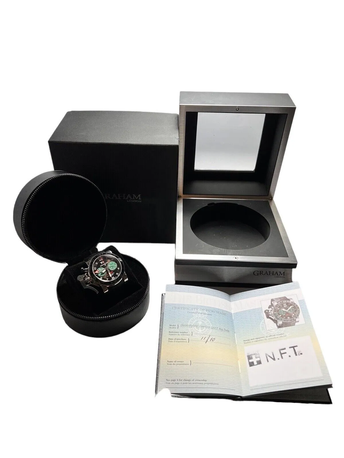 Graham Chronofighter Oversized GMT 47mm Automatic Black Dial - Box And Papers