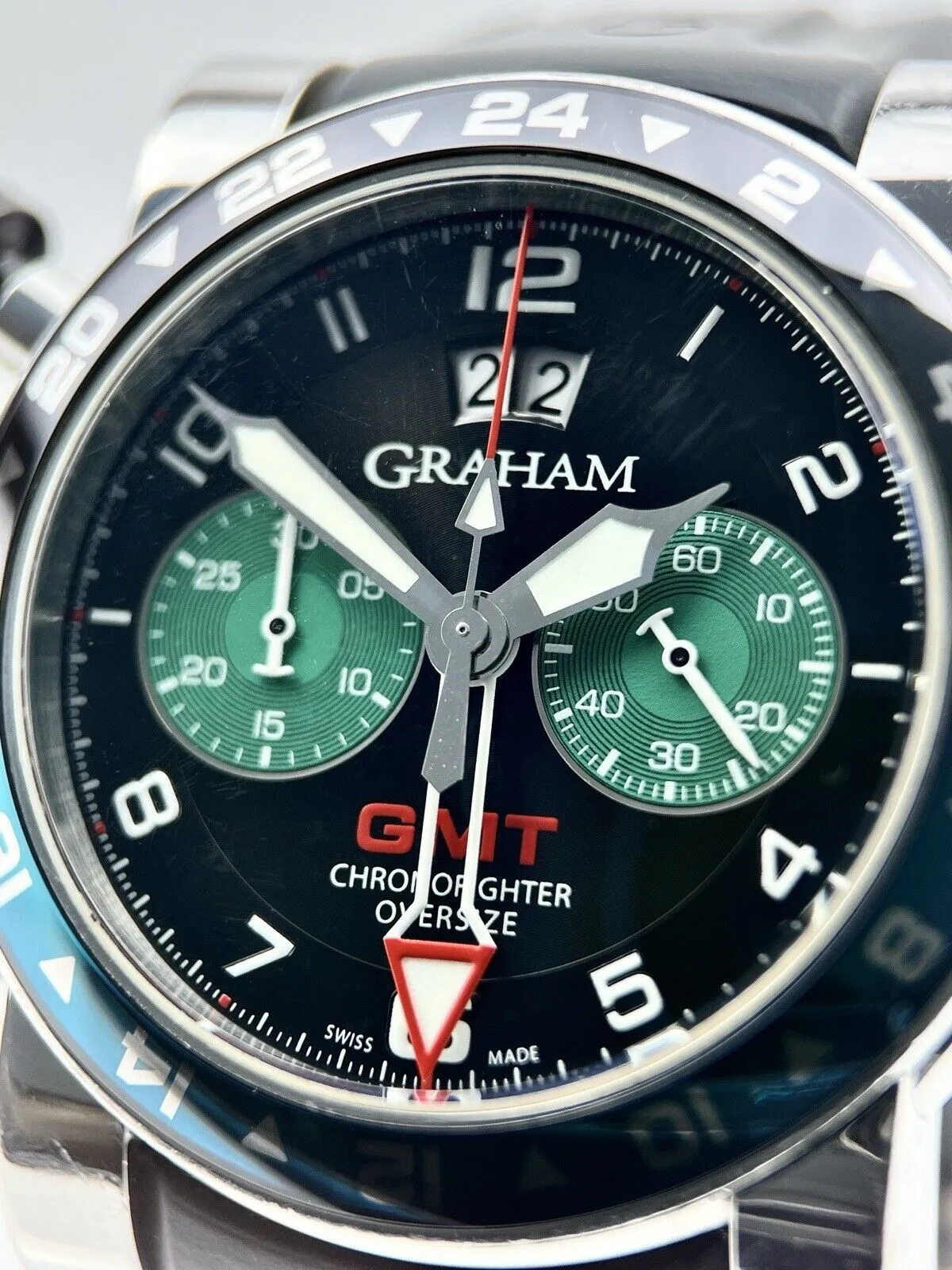 Graham Chronofighter Oversized GMT 47mm Automatic Black Dial - Box And Papers