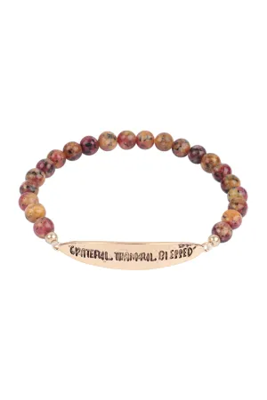 GRATEFUL ,THANKFUL,BLESSED NATURAL STONE STRETCH BRACELET