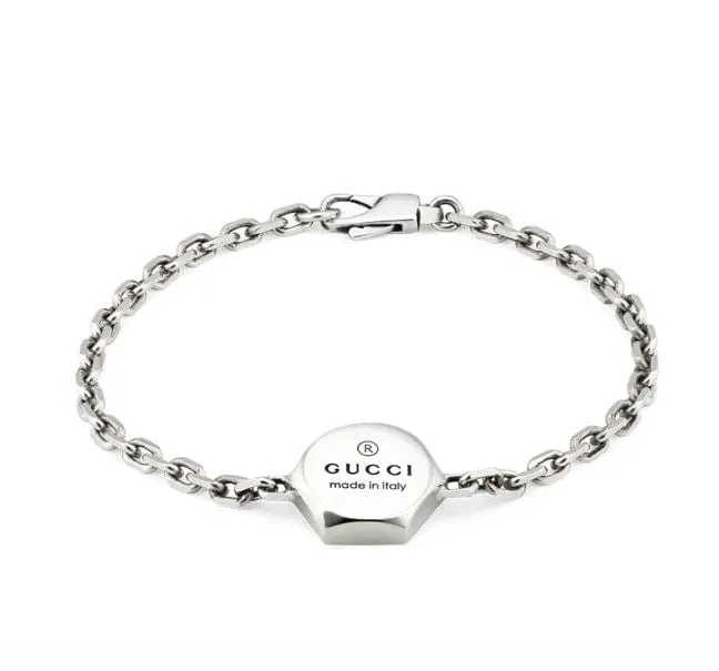 Gucci Silver Hexagon Trademark Bracelet