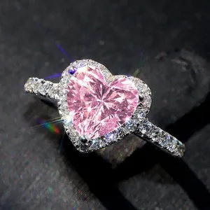 Hallmark Silver Love Pink Heart Ring