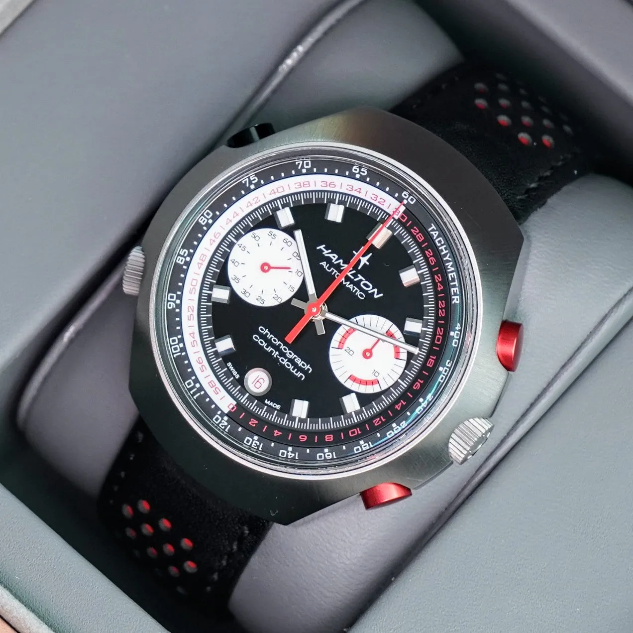 HAMILTON American Classic Chrono-Matic 50 Watch H516160 Limited Edition Automatic Wristwatch - ALL Original Box & Papers!