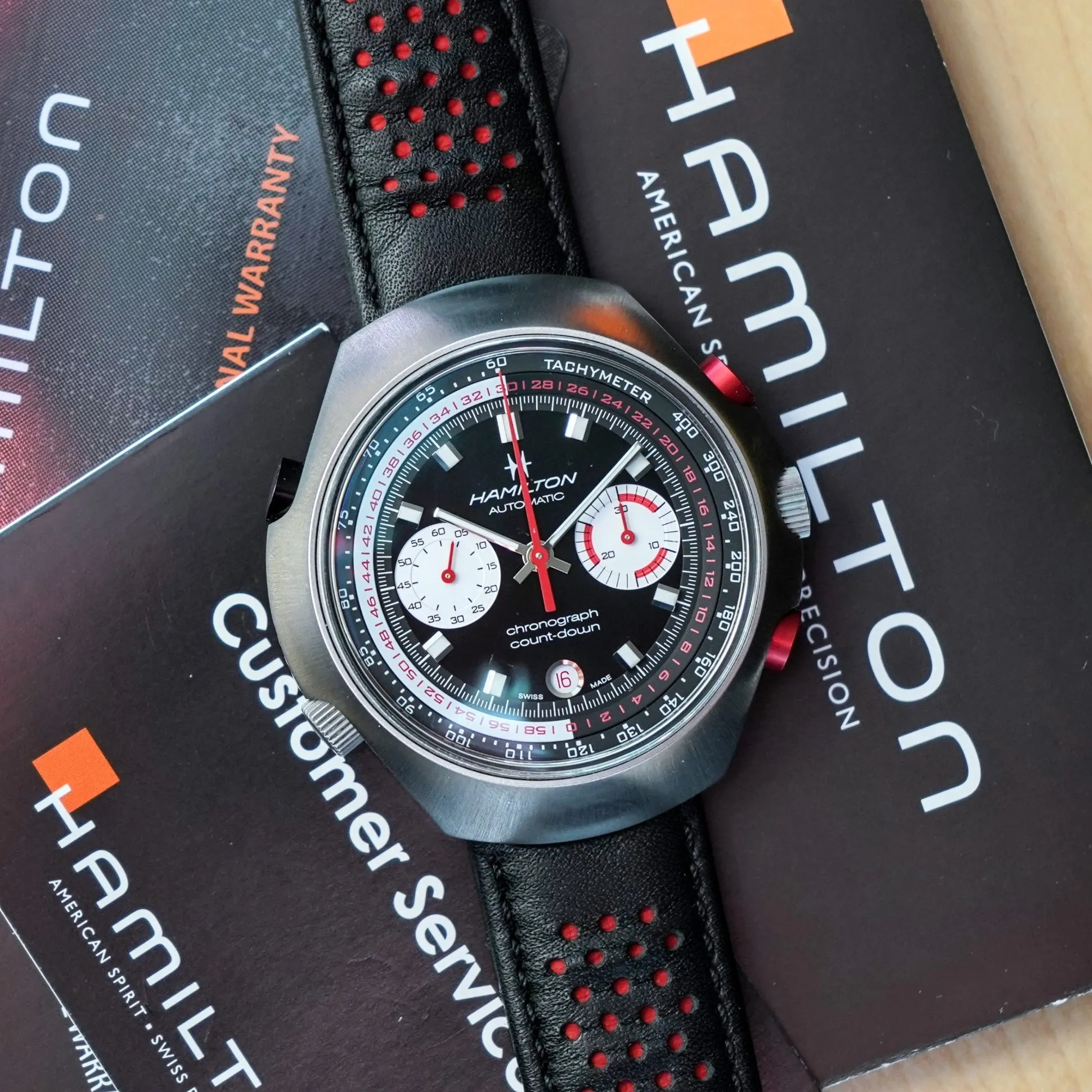 HAMILTON American Classic Chrono-Matic 50 Watch H516160 Limited Edition Automatic Wristwatch - ALL Original Box & Papers!