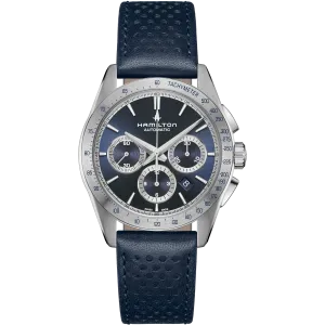 Hamilton Jazzmaster Performer Auto Chrono Blue on leather