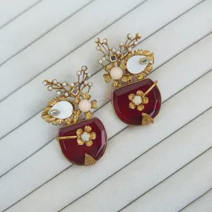 Handcrafted Semi-Gemstone Turkish Earrings