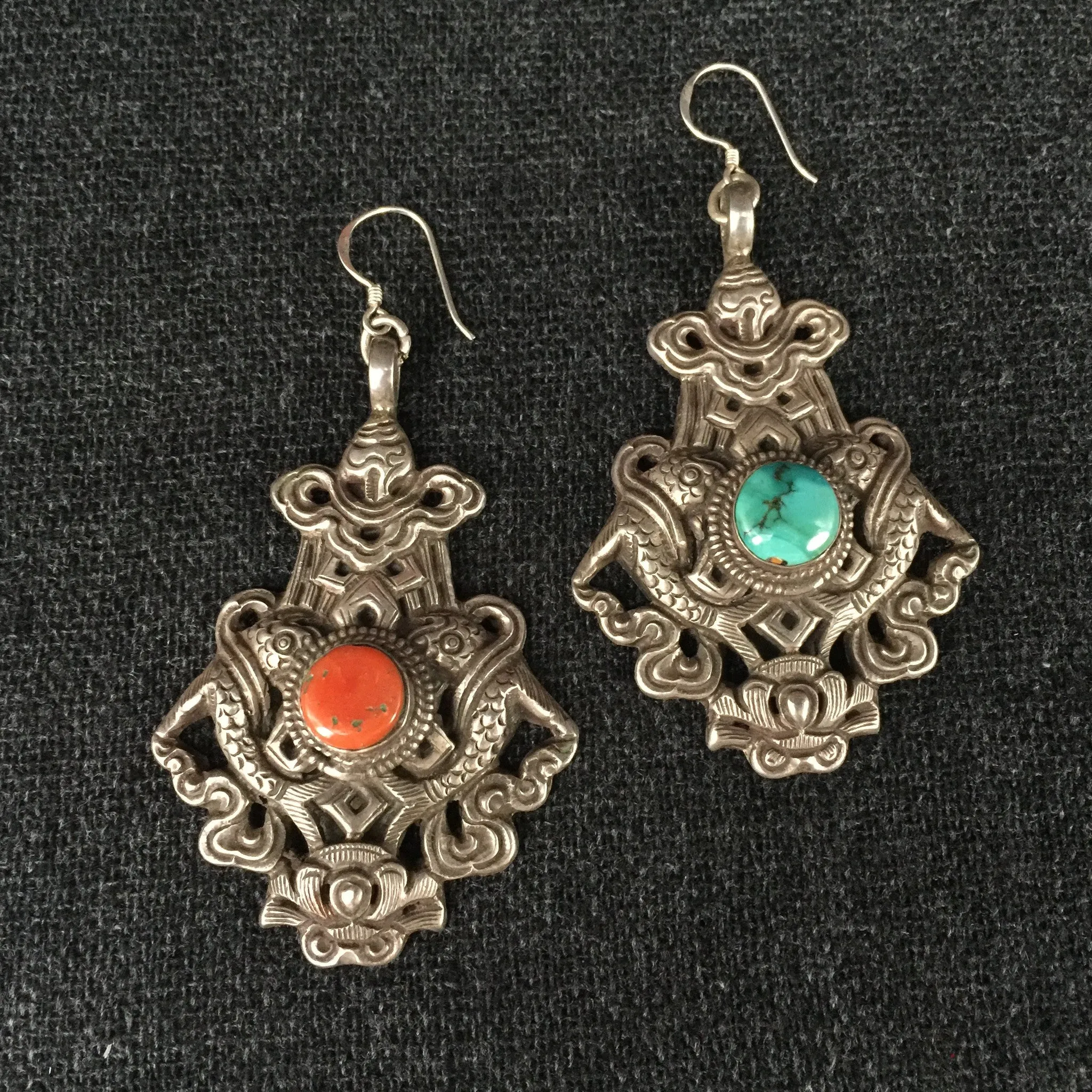 Handmade Tibetan Silver Earrings