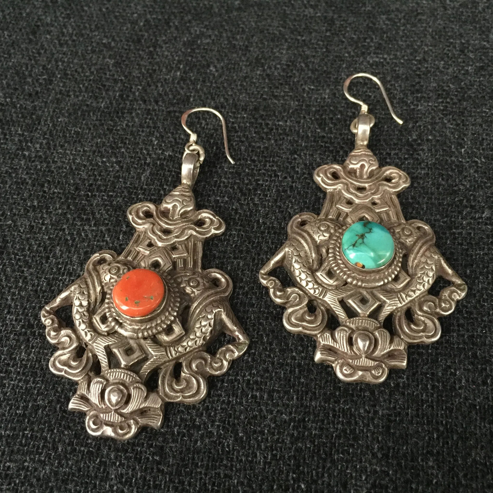 Handmade Tibetan Silver Earrings