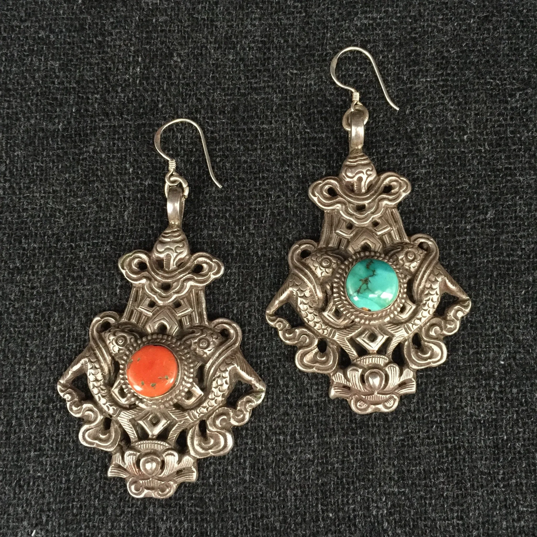 Handmade Tibetan Silver Earrings