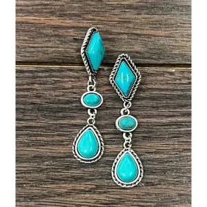 Handmade Turquoise Post Earrings